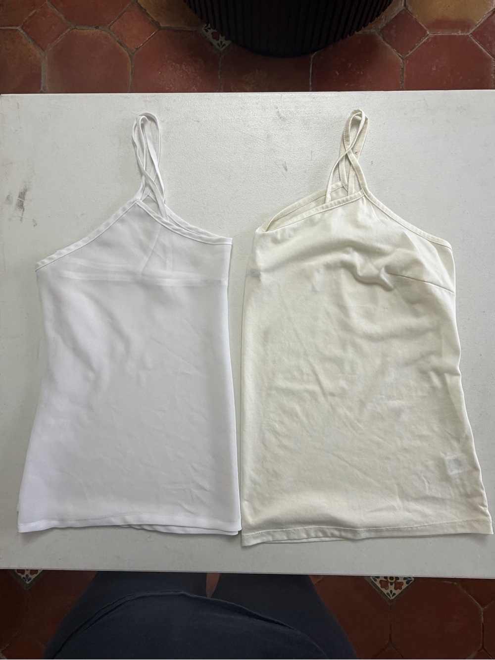 Women’s Double-Strap Tank Top - White and Off-White
